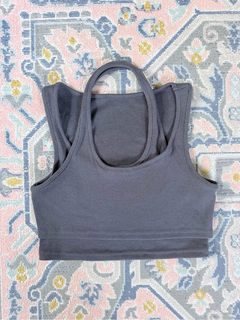 Cider Charcoal Ribbed Cropped Tank